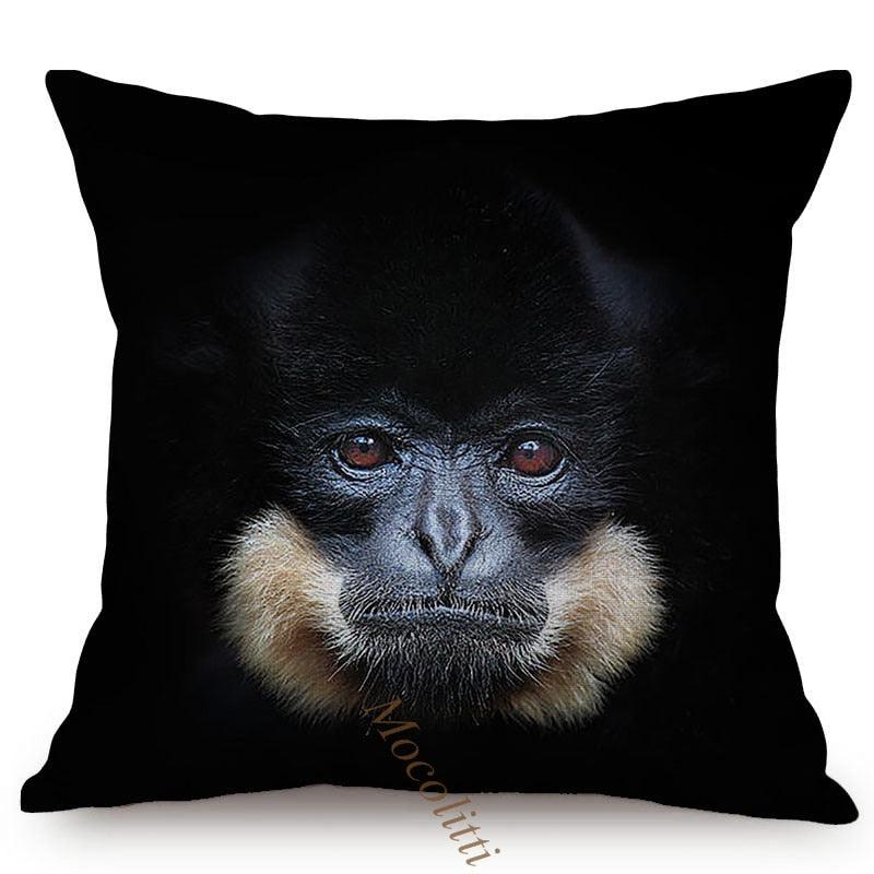 Modern Black And White Animals Portrait Photography Of Lion Zebra Elephant Tiger Pattern Sofa Pillow Cover Home Decor Square Cushions Cover 45x45cm