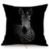 Modern Black And White Animals Portrait Photography Of Lion Zebra Elephant Tiger Pattern Sofa Pillow Cover Home Decor Square Cushions Cover 45x45cm