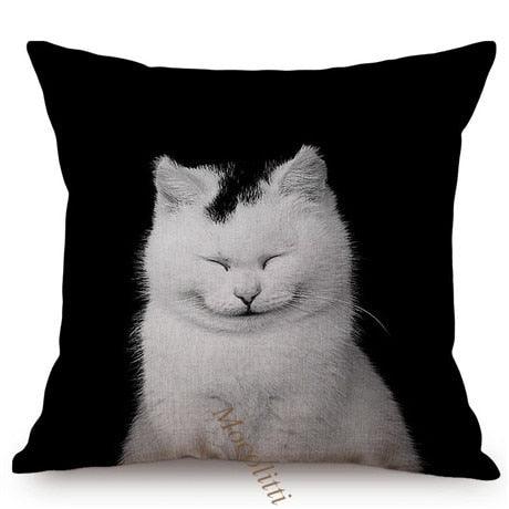 Modern Black And White Animals Portrait Photography Of Lion Zebra Elephant Tiger Pattern Sofa Pillow Cover Home Decor Square Cushions Cover 45x45cm