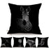 Modern Black And White Animals Portrait Photography Of Lion Zebra Elephant Tiger Pattern Sofa Pillow Cover Home Decor Square Cushions Cover 45x45cm