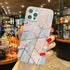 Modern Geometric Marble Phone Case For iPhone 14 13 12 Soft Bumper Cover Lightweight Glossy Shiny Reflective Minimalist Luxury Aesthetic Cover