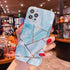 Modern Geometric Marble Phone Case For iPhone 14 13 12 Soft Bumper Cover Lightweight Glossy Shiny Reflective Minimalist Luxury Aesthetic Cover