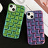 Modern Purple Green Phone Case For iPhone 13 14 Pro Max 11 12 Mini XS XR X 7 8 14 Plus Soft Shockproof Cover Bumper  Cute 3D Design Soft Silicone Shockproof Raised Bumper Corner Case for iPhone