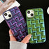 Modern Purple Green Phone Case For iPhone 13 14 Pro Max 11 12 Mini XS XR X 7 8 14 Plus Soft Shockproof Cover Bumper  Cute 3D Design Soft Silicone Shockproof Raised Bumper Corner Case for iPhone