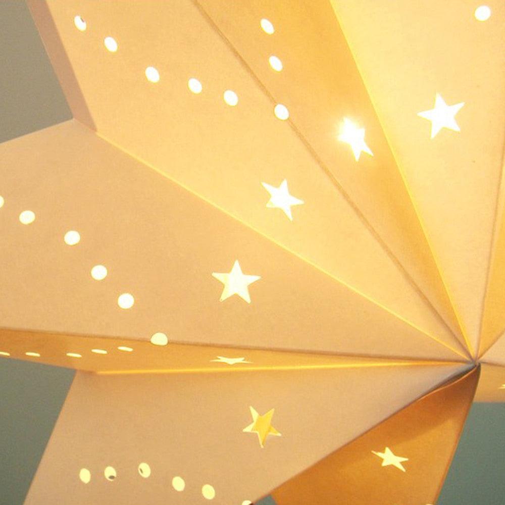 Modern Retro Led Table Lamp Desk Light Paper Star Wood Lamp Nordic Design Minimalist Bedside Living Room Bedroom Decor  Cute Study Lamps for Bedroom Décor