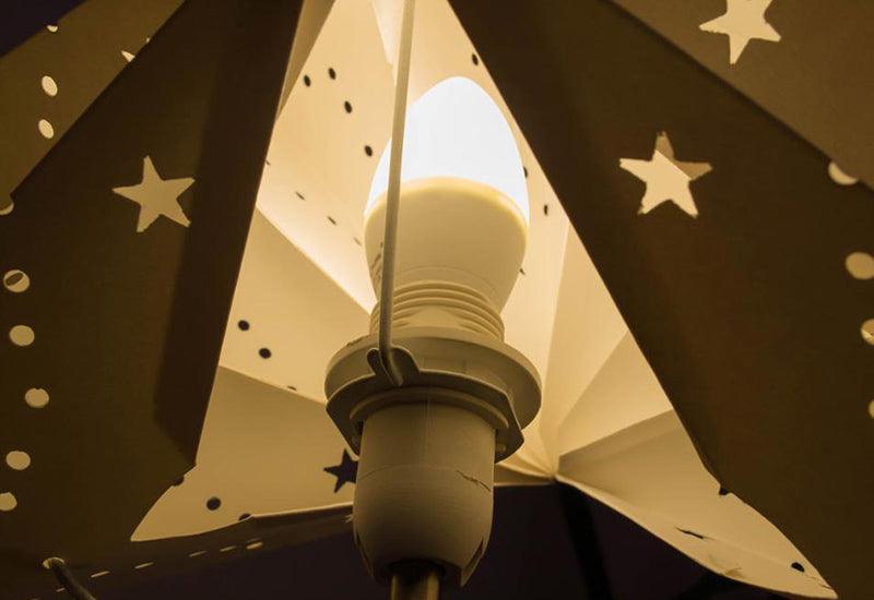 Modern Retro Led Table Lamp Desk Light Paper Star Wood Lamp Nordic Design Minimalist Bedside Living Room Bedroom Decor  Cute Study Lamps for Bedroom Décor