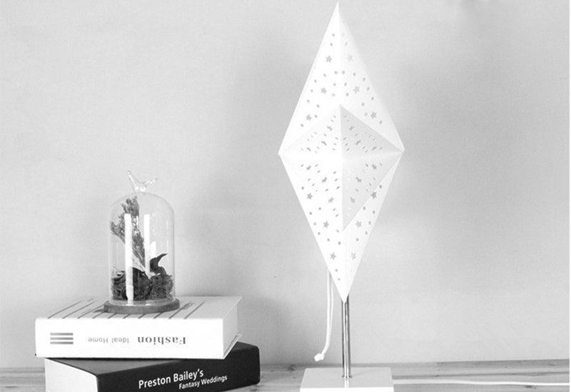 Modern Retro Led Table Lamp Desk Light Paper Star Wood Lamp Nordic Design Minimalist Bedside Living Room Bedroom Decor  Cute Study Lamps for Bedroom Décor