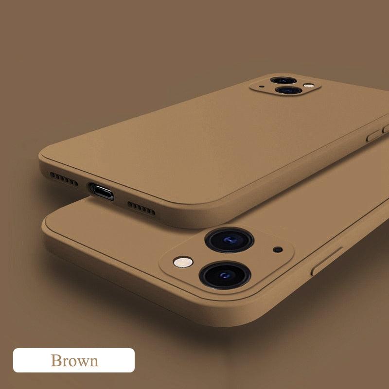 Modern Silicone Square Phone Case For iPhone 13 14 Pro Max Silicone Shockproof Slim Thin Phone Case Soft Silicone Rubber Full-Body Protective Bumper Case