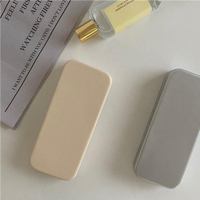 Modern Style Glasses Storage Solid Color Literature Art All-Match Student Metal Compression Resistant Trend Glasses Case Unisex Glasses Holder Shell Case Portable Spectacles Case Sunglass For Men Women