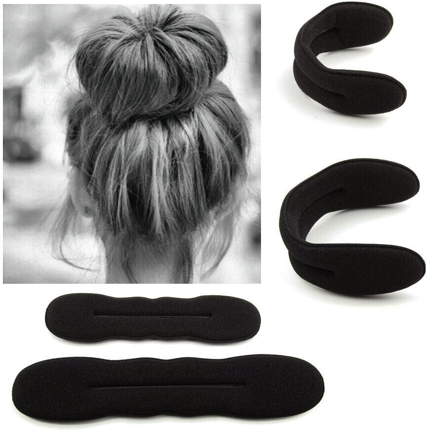 Multi size Sponge Black Hair Styling Donut Bun Curler Maker Ring Magic Foam Donut Twist Tool Hair Clip Easy To Carry And Use Hair Styling Tools For Women