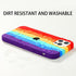 Multicolored Rainbow Phone Case for iPhone 7 8 Plus X XR 11 12 13 14 Pro Max Silicone Bright Color Cute Back Cover Colorful  Rainbow Soft Silicon Full Protection Case Cover