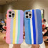 Multicolored Rainbow Phone Case for iPhone 7 8 Plus X XR 11 12 13 14 Pro Max Silicone Bright Color Cute Back Cover Colorful  Rainbow Soft Silicon Full Protection Case Cover