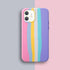 Multicolored Rainbow Phone Case for iPhone 7 8 Plus X XR 11 12 13 14 Pro Max Silicone Bright Color Cute Back Cover Colorful  Rainbow Soft Silicon Full Protection Case Cover