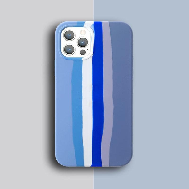 Multicolored Rainbow Phone Case for iPhone 7 8 Plus X XR 11 12 13 14 Pro Max Silicone Bright Color Cute Back Cover Colorful  Rainbow Soft Silicon Full Protection Case Cover