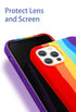 Multicolored Rainbow Phone Case for iPhone 7 8 Plus X XR 11 12 13 14 Pro Max Silicone Bright Color Cute Back Cover Colorful  Rainbow Soft Silicon Full Protection Case Cover