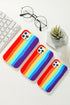 Multicolored Rainbow Phone Case for iPhone 7 8 Plus X XR 11 12 13 14 Pro Max Silicone Bright Color Cute Back Cover Colorful  Rainbow Soft Silicon Full Protection Case Cover