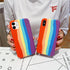Multicolored Rainbow Phone Case for iPhone 7 8 Plus X XR 11 12 13 14 Pro Max Silicone Bright Color Cute Back Cover Colorful  Rainbow Soft Silicon Full Protection Case Cover