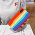 Multicolored Rainbow Phone Case for iPhone 7 8 Plus X XR 11 12 13 14 Pro Max Silicone Bright Color Cute Back Cover Colorful  Rainbow Soft Silicon Full Protection Case Cover