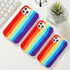 Multicolored Rainbow Phone Case for iPhone 7 8 Plus X XR 11 12 13 14 Pro Max Silicone Bright Color Cute Back Cover Colorful  Rainbow Soft Silicon Full Protection Case Cover