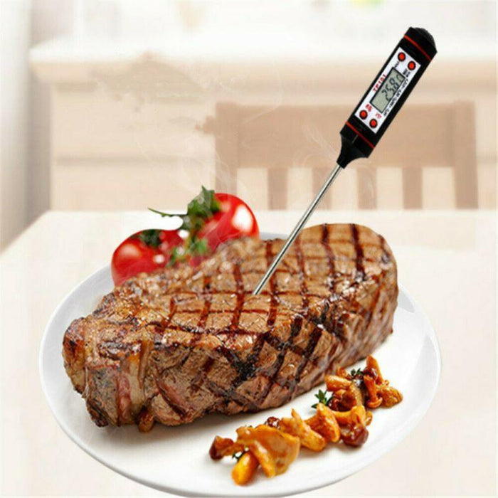 Multifunctional Digital Thermometer For BBQ Food Meat Cake Candy Bake Grill Ultra Fast Kitchen Thermometer with Hold & Calibration Digital Food Thermometer for BBQ Baking Candy Milk Temperature Cooking Thermometer Oven Kitchen Tools