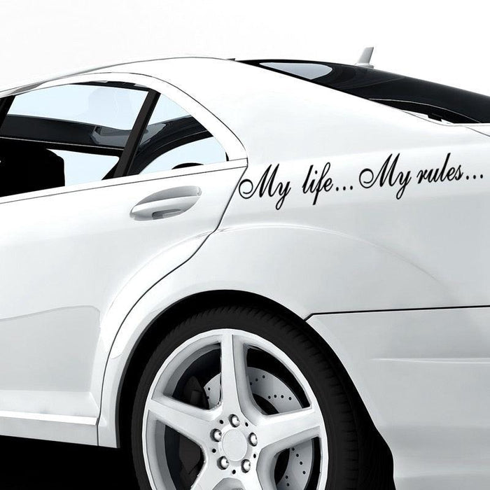"My Life...My Rules... "Car Stickers and Decals Auto Motorcycle Bumper sticker Decal Car Sticker Written Words Occlusion Scratch Decals Auto Sticker Vinyl Sticker Cool Waterproof Decals for Laptop Water Bottles Skateboard Motorcycle Car Bike