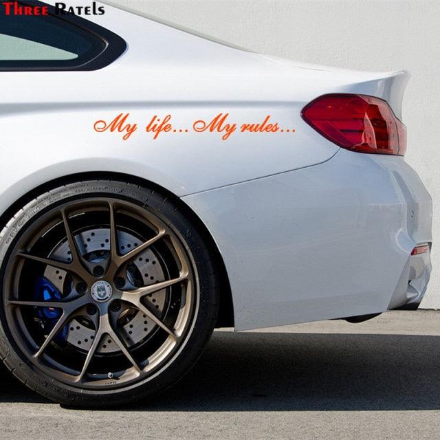 "My Life...My Rules... "Car Stickers and Decals Auto Motorcycle Bumper sticker Decal Car Sticker Written Words Occlusion Scratch Decals Auto Sticker Vinyl Sticker Cool Waterproof Decals for Laptop Water Bottles Skateboard Motorcycle Car Bike