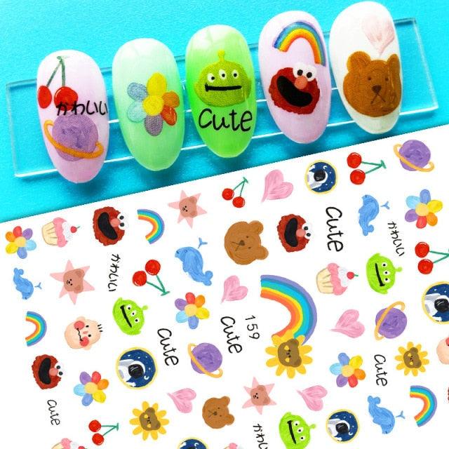Nail Stickers Cute Rabbit Nail Art Decorations No Face Man Sliders For Manicure Cute Cartoon Nail Art Sticker Decals for Women Kids Girls Manicure Decoration Nail Art Supplies 3D Self-Adhesive Nail Decals Designer Nail Stickers for Acrylic Nails