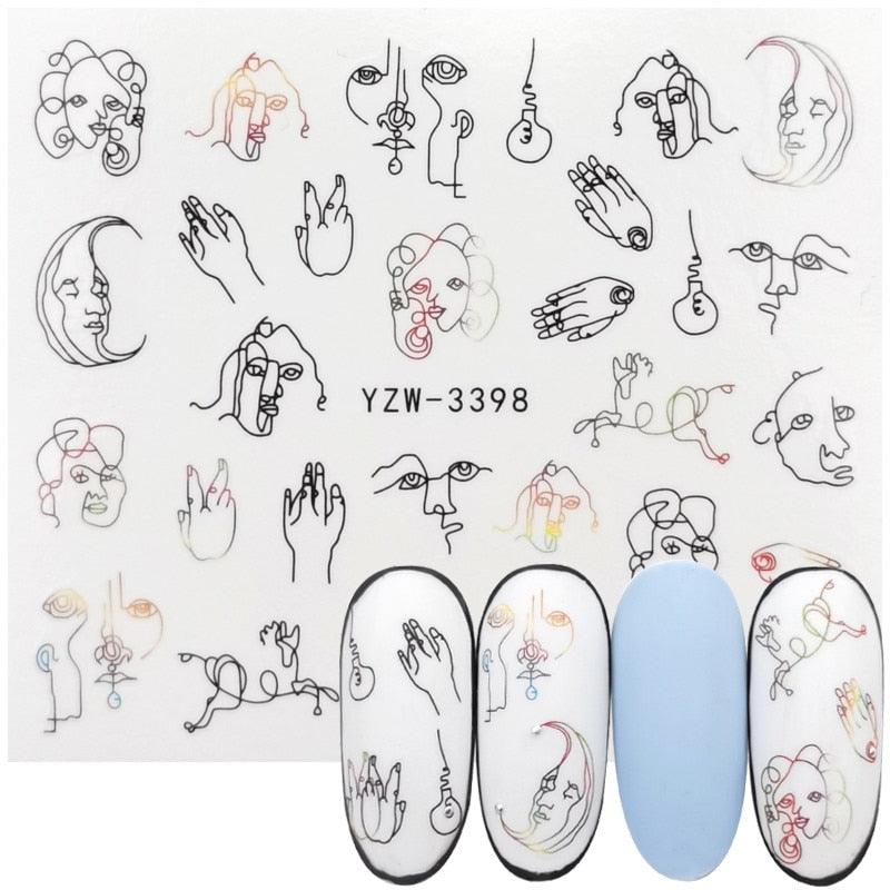 Nail Watermark Decals Sexy lips Middle finger Sexy girl Water Transfer Slider Russia Words Manicure Tattoos Sliders For Manicure Women Kids Girls Manicure Decoration Nail Art Supplies 3D Self-Adhesive Nail Decals Designer Nail Stickers for Acrylic Nails