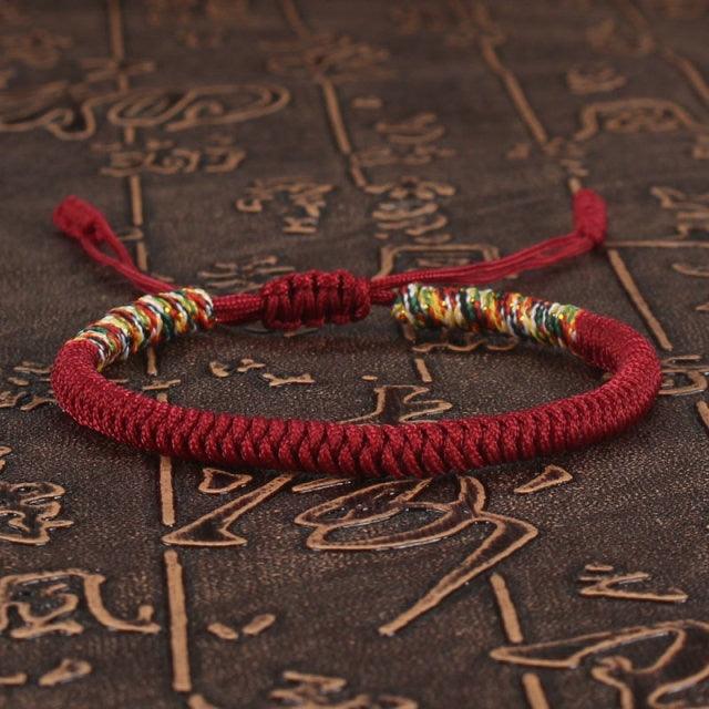 National Style Lucky Red String Bracelet Handmade Braided Knot Charm Bracelets For Women Men Red Bracelet Protection Red Cord Bracelet Adjustable Braided Knot Bracelet