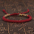 National Style Lucky Red String Bracelet Handmade Braided Knot Charm Bracelets For Women Men Red Bracelet Protection Red Cord Bracelet Adjustable Braided Knot Bracelet