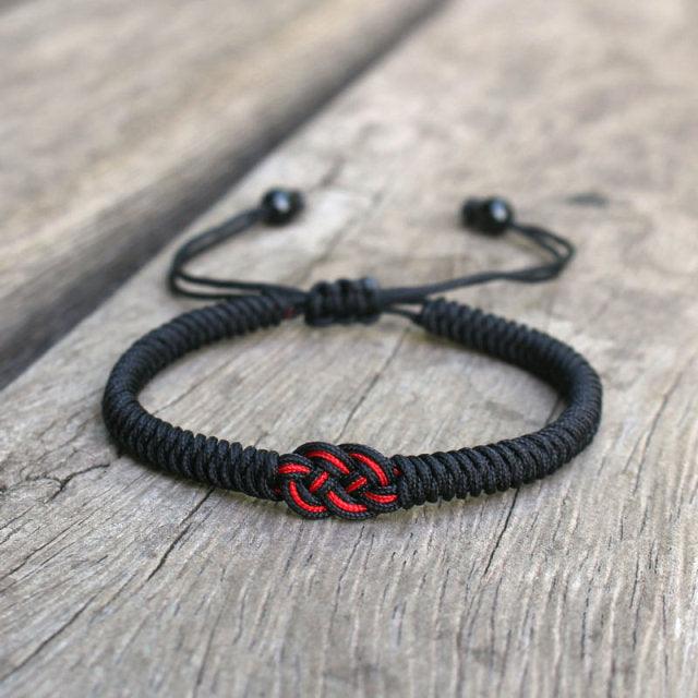 National Style Lucky Red String Bracelet Handmade Braided Knot Charm Bracelets For Women Men Red Bracelet Protection Red Cord Bracelet Adjustable Braided Knot Bracelet