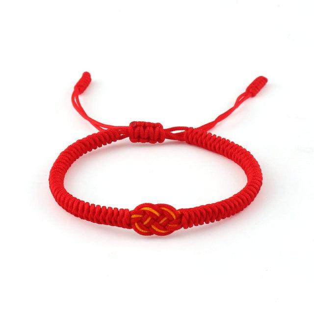 National Style Lucky Red String Bracelet Handmade Braided Knot Charm Bracelets For Women Men Red Bracelet Protection Red Cord Bracelet Adjustable Braided Knot Bracelet
