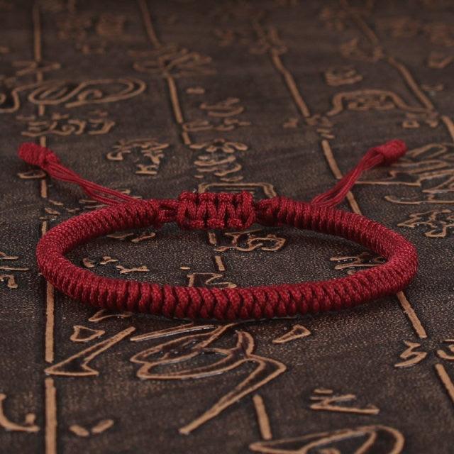 National Style Lucky Red String Bracelet Handmade Braided Knot Charm Bracelets For Women Men Red Bracelet Protection Red Cord Bracelet Adjustable Braided Knot Bracelet