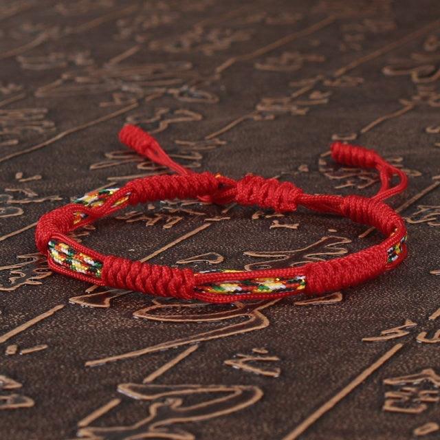 National Style Lucky Red String Bracelet Handmade Braided Knot Charm Bracelets For Women Men Red Bracelet Protection Red Cord Bracelet Adjustable Braided Knot Bracelet