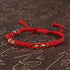National Style Lucky Red String Bracelet Handmade Braided Knot Charm Bracelets For Women Men Red Bracelet Protection Red Cord Bracelet Adjustable Braided Knot Bracelet