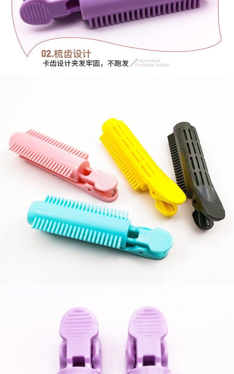 Natural Fluffy Hair Clip Curly Hair Plastic Hair Root Fluffy Clip Bangs Hair Styling Clip Candy Color Hairpins Curly Hair Styling Tool Hair Rollers Small And Easy to Carry Hair Accessories