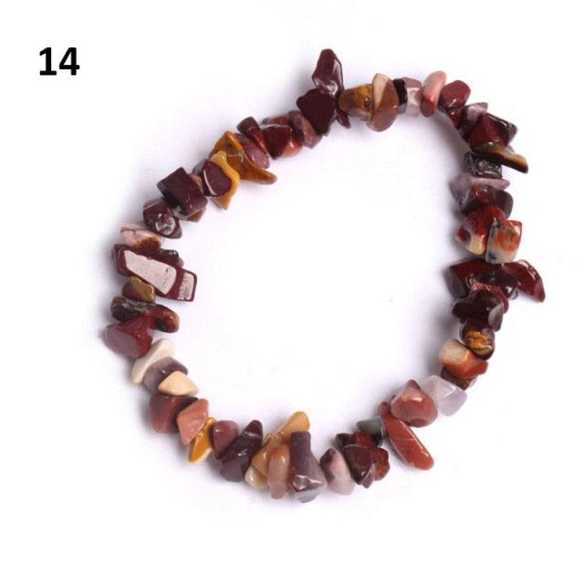 Natural Lucky Stone Beads Bracelet Multiple Colors Bracelets Beautiful Crystal Bracelets Natural Gemstone Crystal Stretch Bracelets Distance Energy Bracelet For Women Girls
