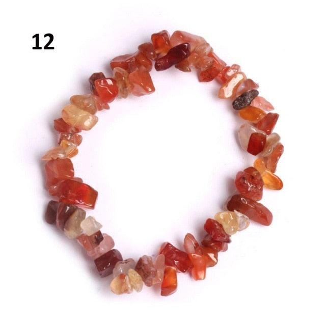 Natural Lucky Stone Beads Bracelet Multiple Colors Bracelets Beautiful Crystal Bracelets Natural Gemstone Crystal Stretch Bracelets Distance Energy Bracelet For Women Girls