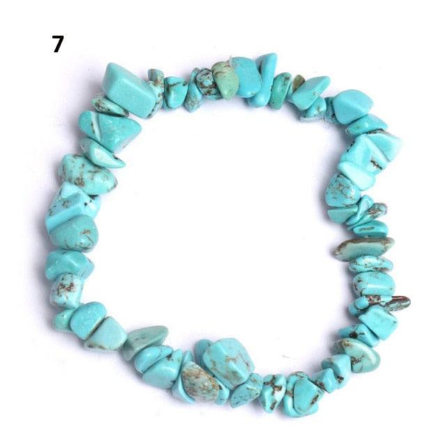Natural Lucky Stone Beads Bracelet Multiple Colors Bracelets Beautiful Crystal Bracelets Natural Gemstone Crystal Stretch Bracelets Distance Energy Bracelet For Women Girls