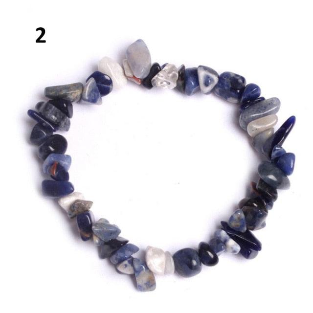 Natural Lucky Stone Beads Bracelet Multiple Colors Bracelets Beautiful Crystal Bracelets Natural Gemstone Crystal Stretch Bracelets Distance Energy Bracelet For Women Girls