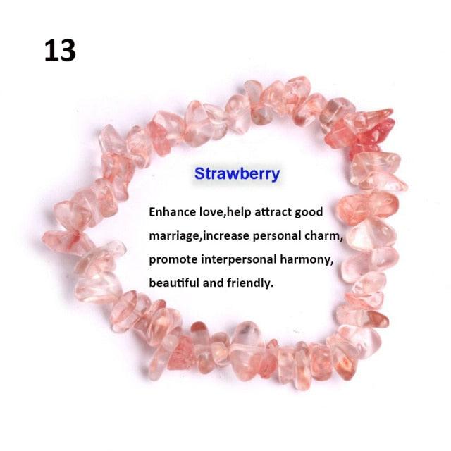 Natural Lucky Stone Beads Bracelet Multiple Colors Bracelets Beautiful Crystal Bracelets Natural Gemstone Crystal Stretch Bracelets Distance Energy Bracelet For Women Girls