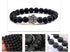 Natural Matte Black Lava Volcanic Stone Paw Print Charm Bracelet Pet Memorial Cat Dog Lovers Jewelry Bracelets For Women Men Stress Relief Yoga Bracelet Mood Bracelet Gifts For Women And Girls