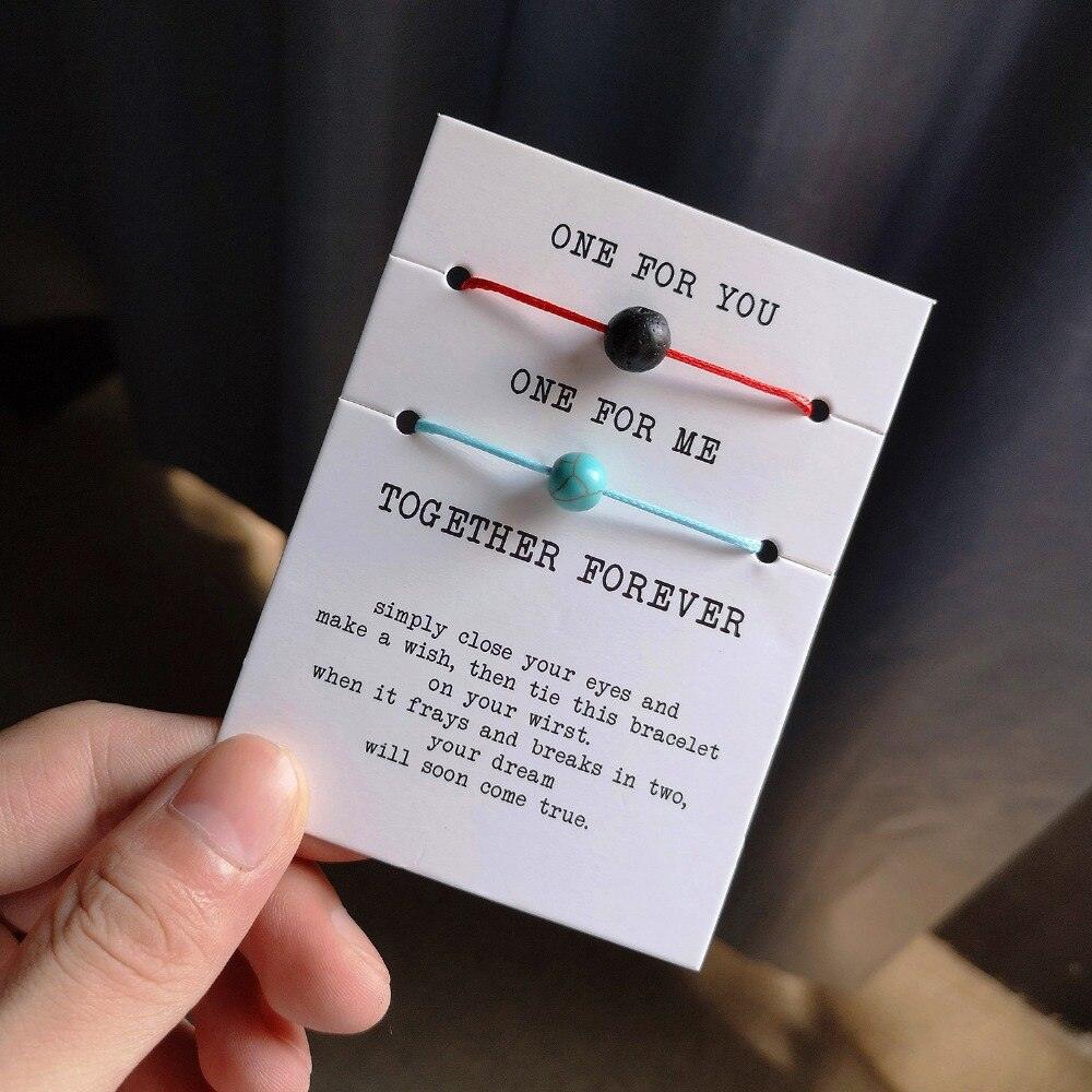 Nature Stone Charm String Bracelet Gift Card Adjustable Braided Lucky Bracelets Friendship Bracelet Natural Stone Star Bracelet Handmade Braid Rope Bracelets Adjustable Jewelry Set 17-30cm