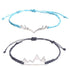 New 2pcs  Mountain Shape Romantic Couple Bracelets Multi Color Hand Woven Lucky Rope Charm Bracelets For Women Summer Wave Bracelet Set For Teen Girls Waterproof Surfer Bracelet