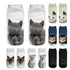 New 3D Print Funny Cute Cartoon Kitten Unisex Short Socks Creative Colorful Multiple Cat Face Happy Low Ankle Socks For Men And Women