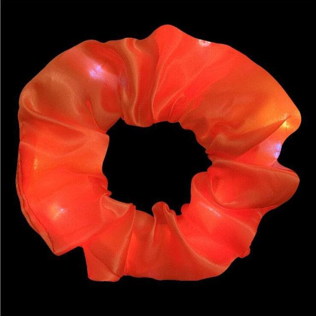 New Arrival Girls LED Luminous Scrunchies Hairband Ponytail Holder Headwear Elastic Hair Bands Solid Color Hair Accessories Ponytail Holder Accessories for Women And Girls
