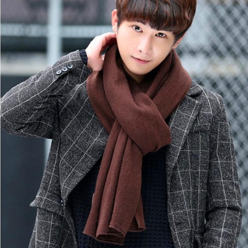 NEW Arrived Men's Fashion Winter Soft Long Thick Warm Scarf Lightweight Knit Spring Unisex Soft Scarves Size Elegant Male Cashmere Neckerchief Warmer Scarves For Men Women
