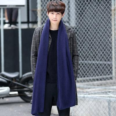 NEW Arrived Men's Fashion Winter Soft Long Thick Warm Scarf Lightweight Knit Spring Unisex Soft Scarves Size Elegant Male Cashmere Neckerchief Warmer Scarves For Men Women