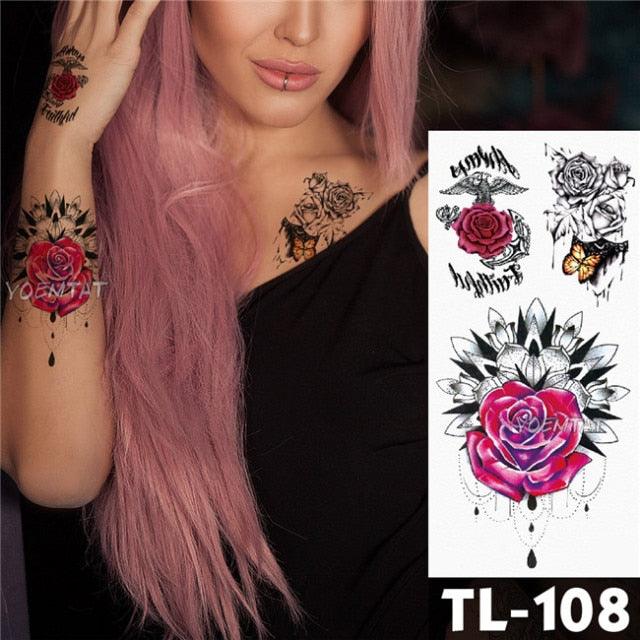 New Colorful And Black Womens Tattoo Temporary Flower Waterproof Elegant Modern Tattoo Realistic Design - STEVVEX Beauty - 103, 3D Tattoo, Animal Tattoo, Arm Tattoo, Beauty, Big Tattoo, Bird Tattoo, Black Tattoos, Body Tattoo, Butterfly Tattoo, Colorful Tattoo, Different Tattoo, Fashion Tattoo, Flower Tattoo, Girls Tattoo, Hand Tattoo, Lavender Tattoo, Leg Tattoo, Luxury Tattoo, Modern Tattoo, Stylish Tattoo, Tattoo, Waterproof Tattoo, Wedding Tattoo, Wolf Tattoo, Women Tattoo, Womens Tattoo - Stevvex.com