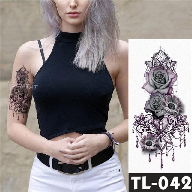 New Colorful And Black Womens Tattoo Temporary Flower Waterproof Elegant Modern Tattoo Realistic Design - STEVVEX Beauty - 103, 3D Tattoo, Animal Tattoo, Arm Tattoo, Beauty, Big Tattoo, Bird Tattoo, Black Tattoos, Body Tattoo, Butterfly Tattoo, Colorful Tattoo, Different Tattoo, Fashion Tattoo, Flower Tattoo, Girls Tattoo, Hand Tattoo, Lavender Tattoo, Leg Tattoo, Luxury Tattoo, Modern Tattoo, Stylish Tattoo, Tattoo, Waterproof Tattoo, Wedding Tattoo, Wolf Tattoo, Women Tattoo, Womens Tattoo - Stevvex.com